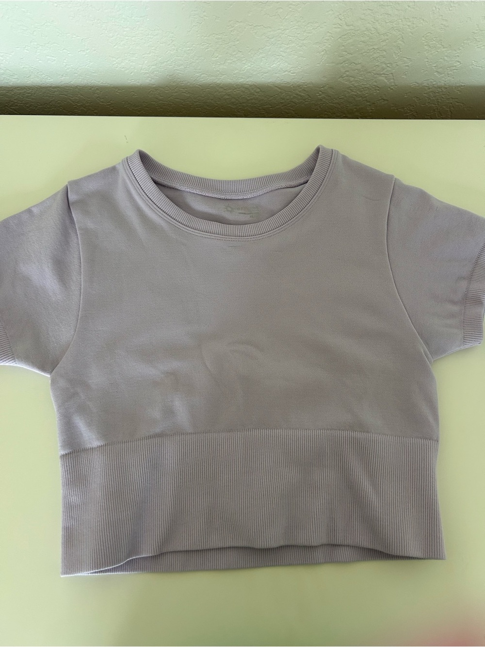 Cropped Rib Hem Muscle Tee - Light Lavender
